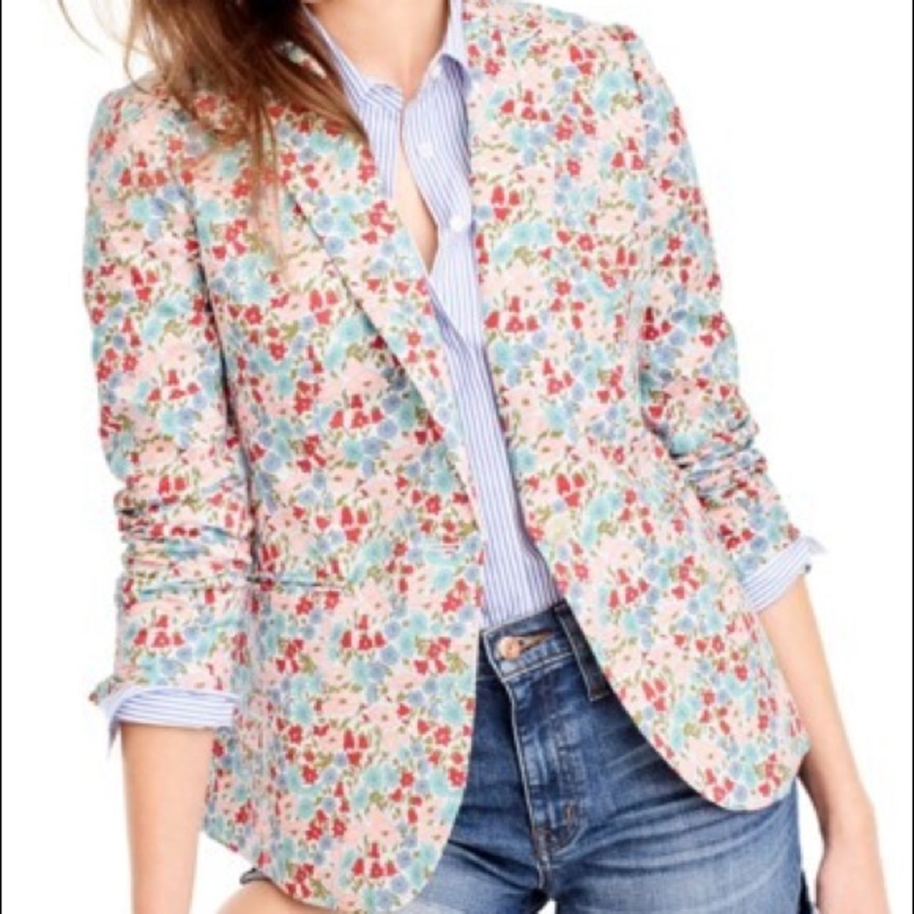 J. Crew Campbell Floral Liberty One Button Blazer